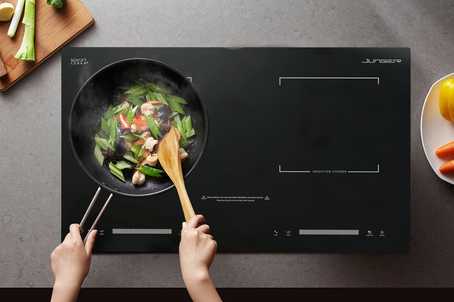 Bếp Từ Đôi Junger CEJ-200-II | Lắp Âm/Dương 2 Vùng Nấu