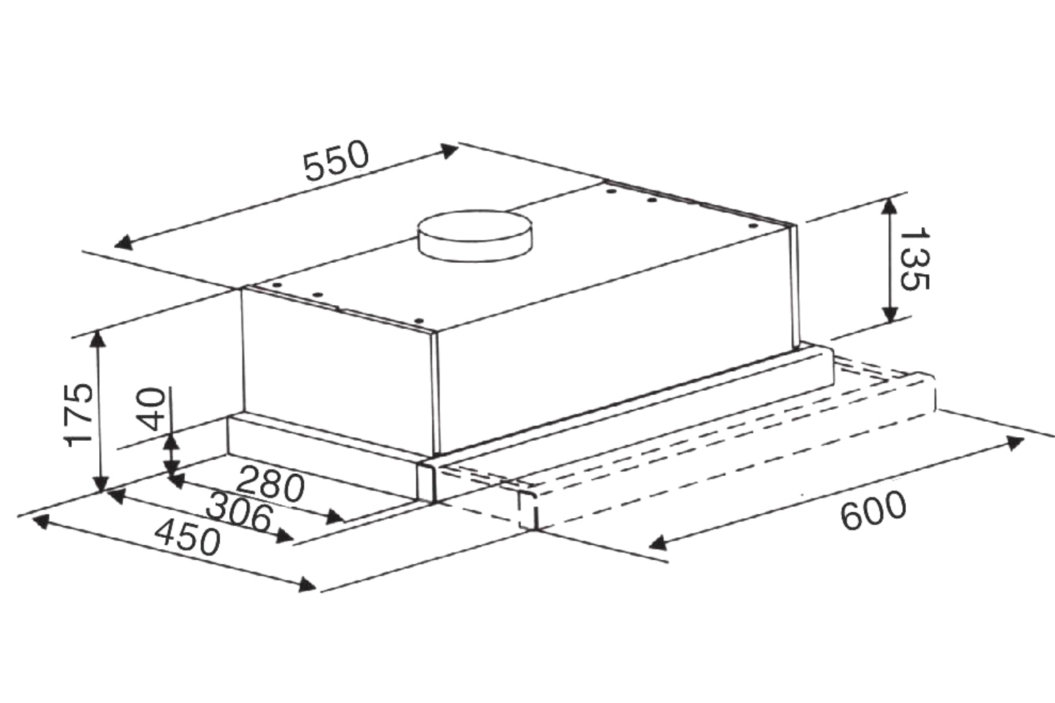 Máy Hút Mùi Âm Tủ Kaff KF-TL600 | 60cm