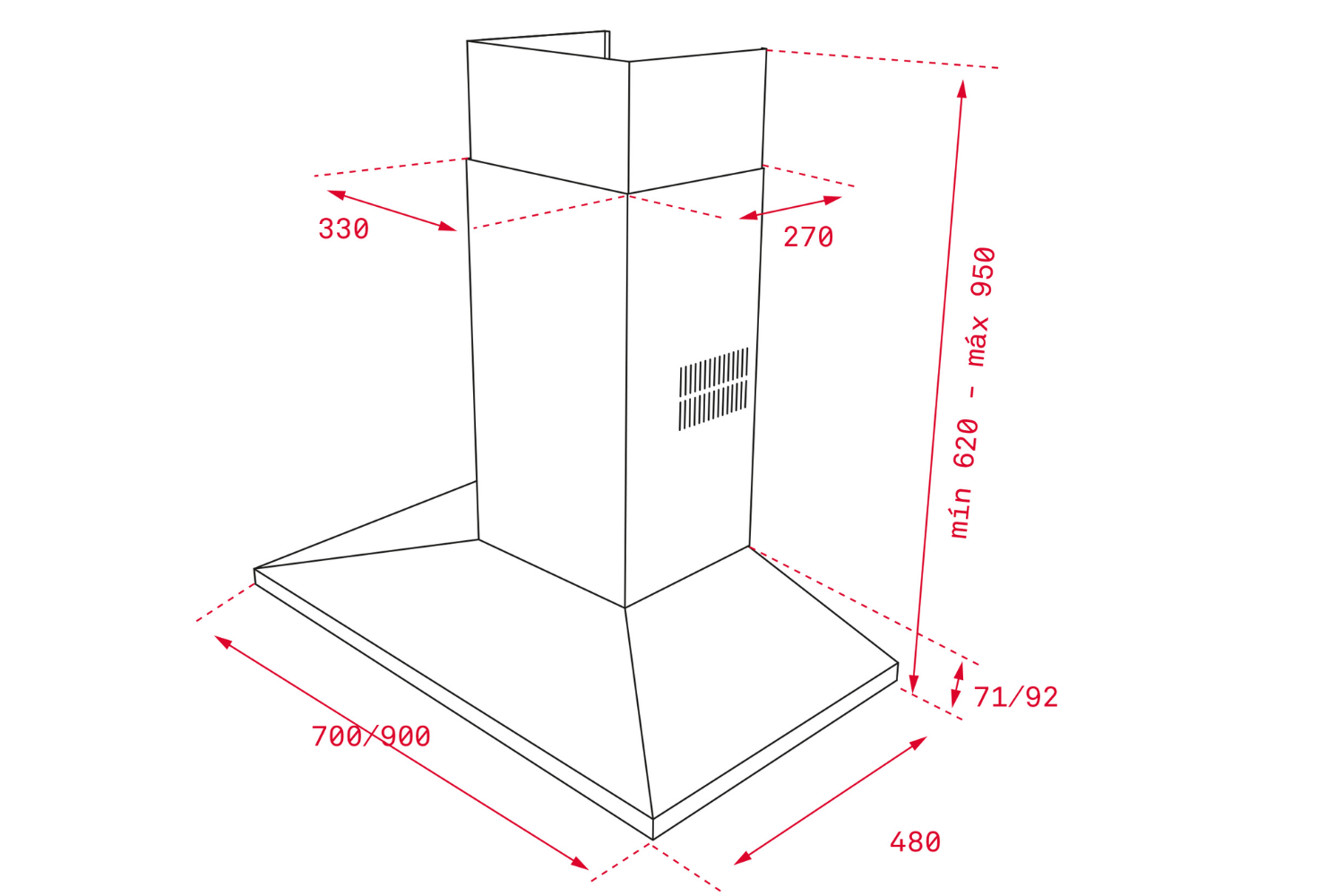 Máy hút mùi áp tường Teka TOTAL DSS 985 | 90cm
