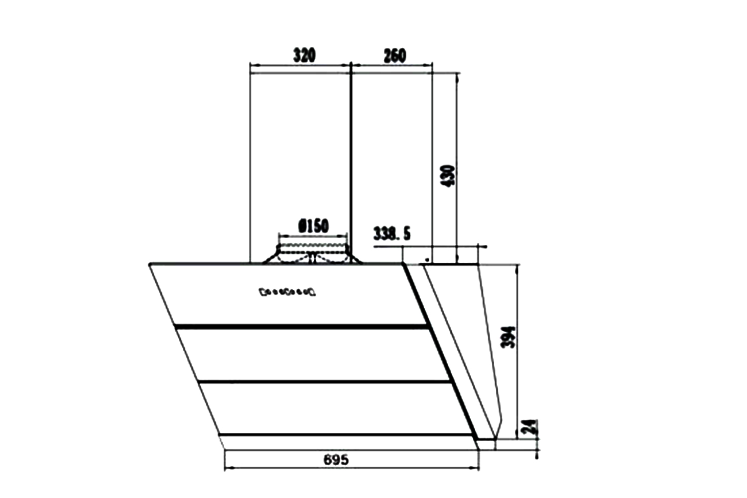 Máy Hút Mùi Kính Vát Canzy CZ 70LCD
