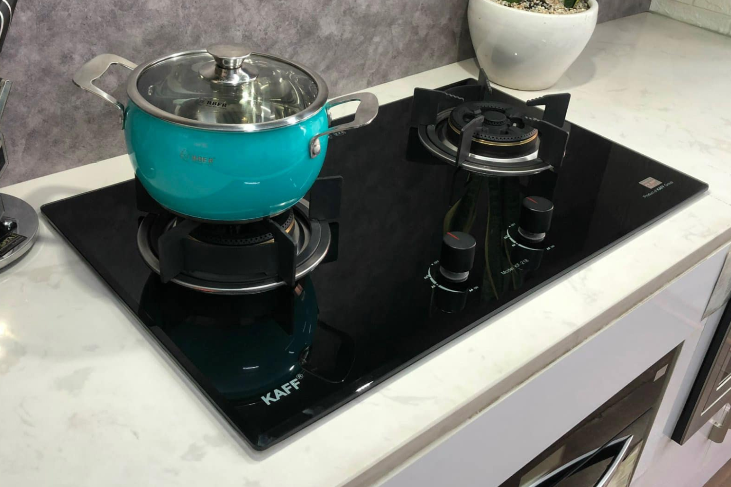 Bếp Gas Đôi Kaff KF-218 | Lắp Âm 02 Vùng Nấu