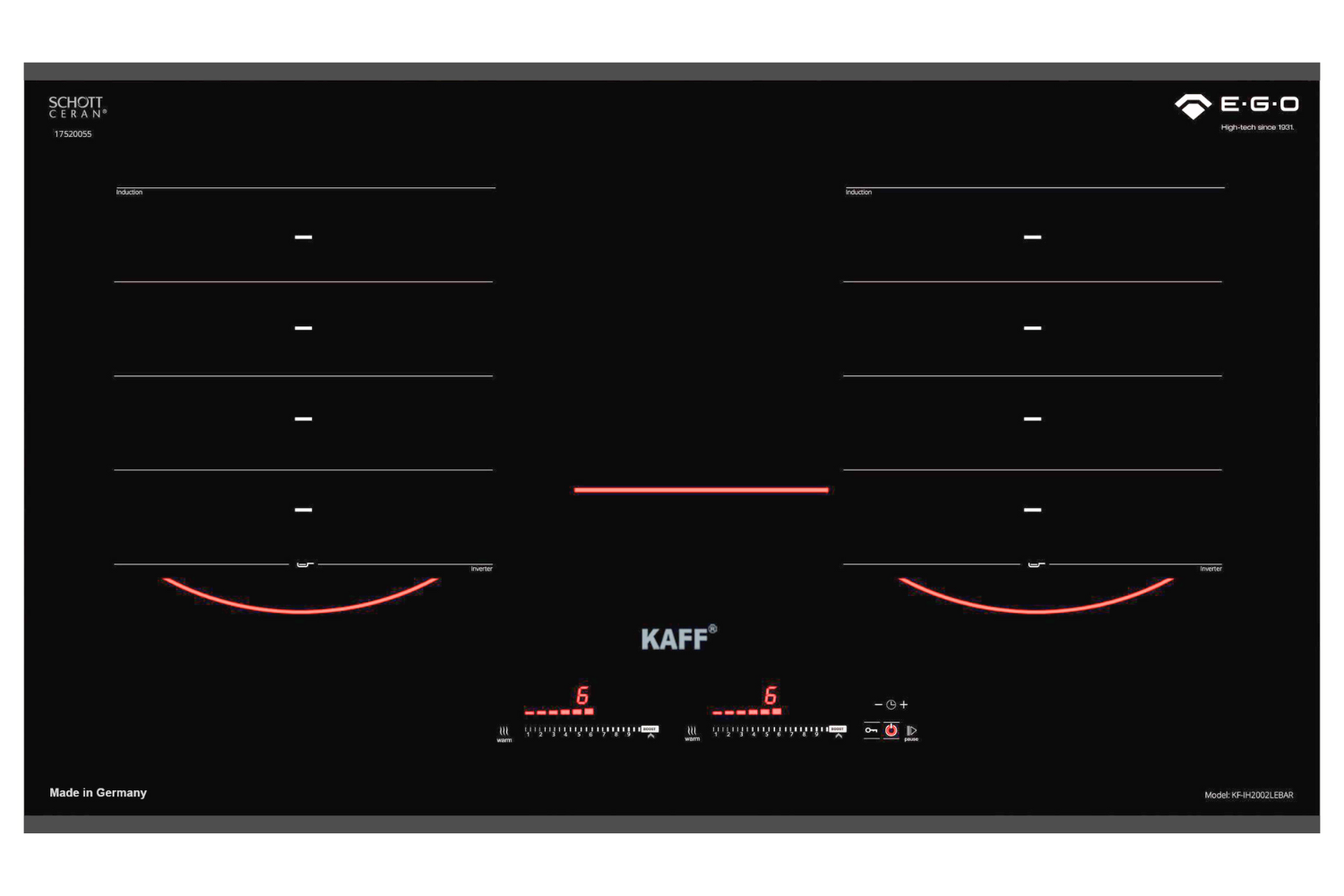 Bếp Từ Âm KAFF KF-IH2002LeBar | 02 Vùng Ghép Nối