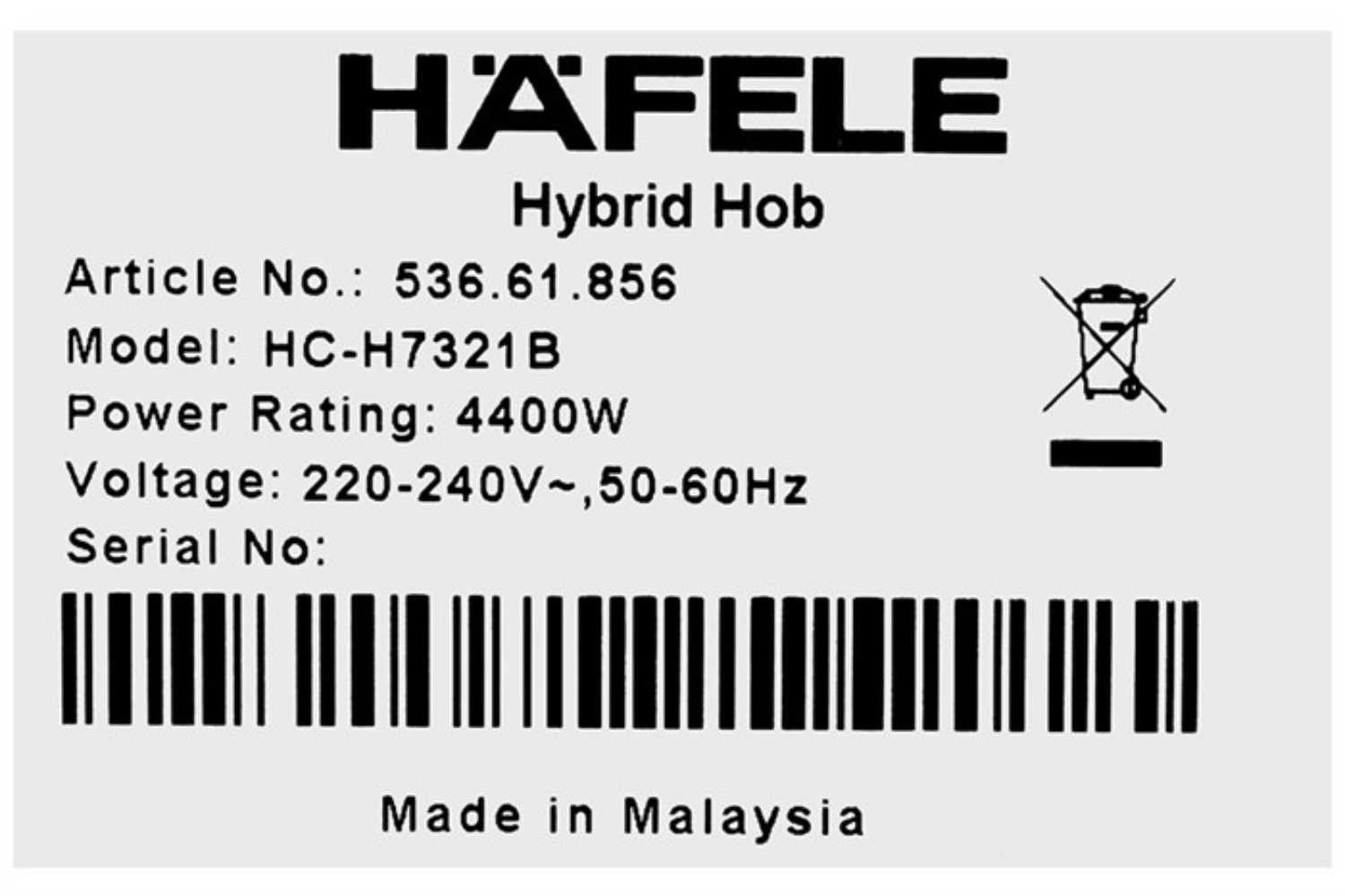 Bếp Điện Từ Đôi Hafele HC-H7321B (536.61.856) | Lắp Âm 01 Điện 01 Từ