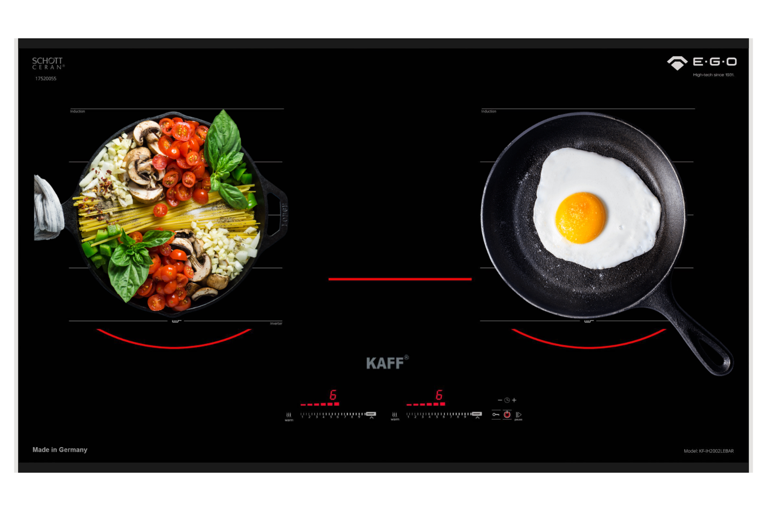 Bếp Từ Âm KAFF KF-IH2002LeBar | 02 Vùng Ghép Nối