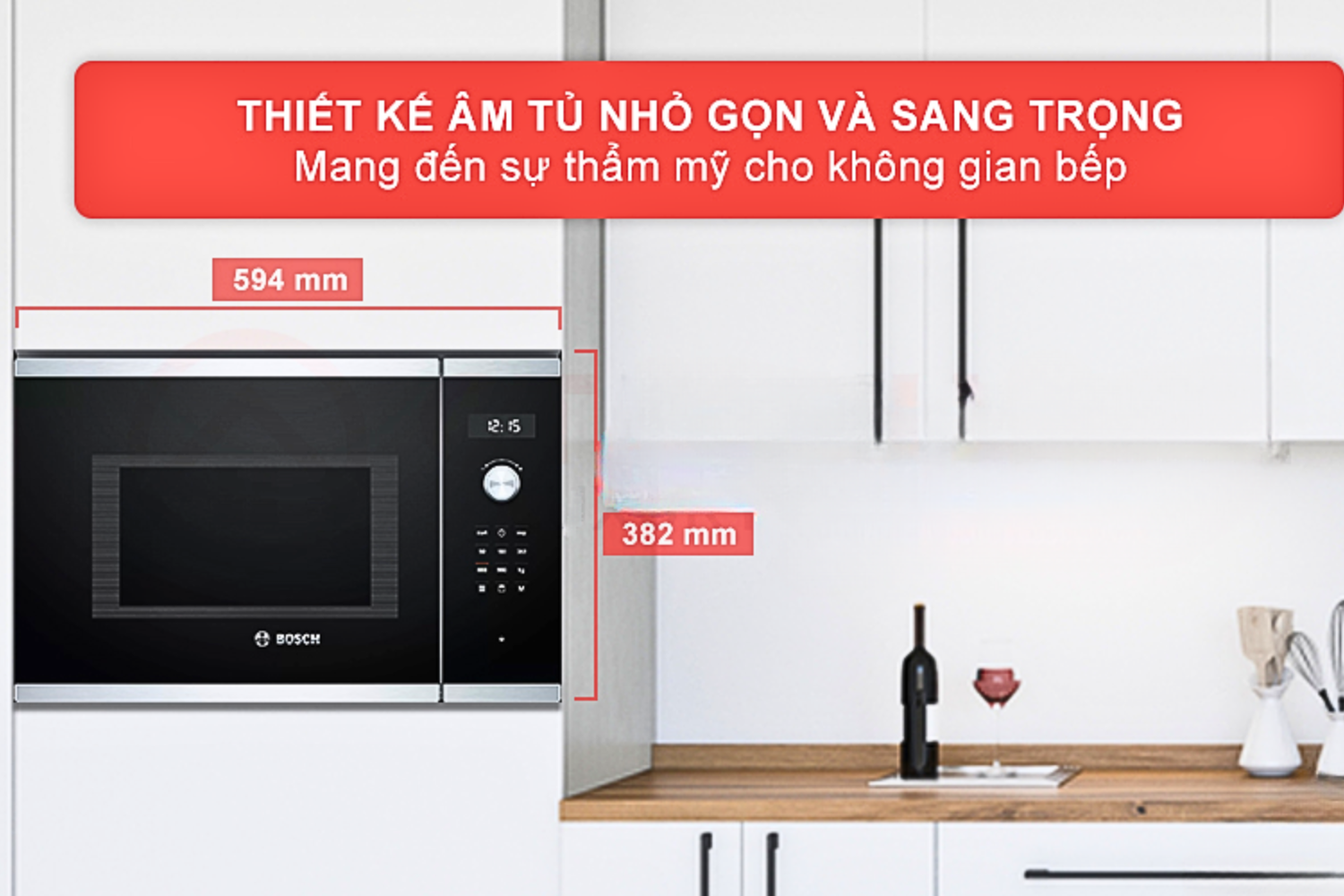Lò Vi Sóng Có Nướng Bosch BEL523MS0 Serie 4 | Lắp Âm 20 Lít
