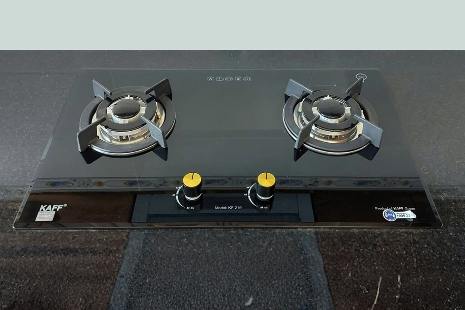 Bếp Gas Đôi Kaff KF-219 | Kính Âm 02 Vùng Nấu