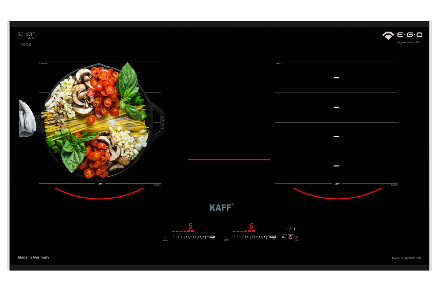 Bếp Từ Âm KAFF KF-IH2002LeBar | 02 Vùng Ghép Nối