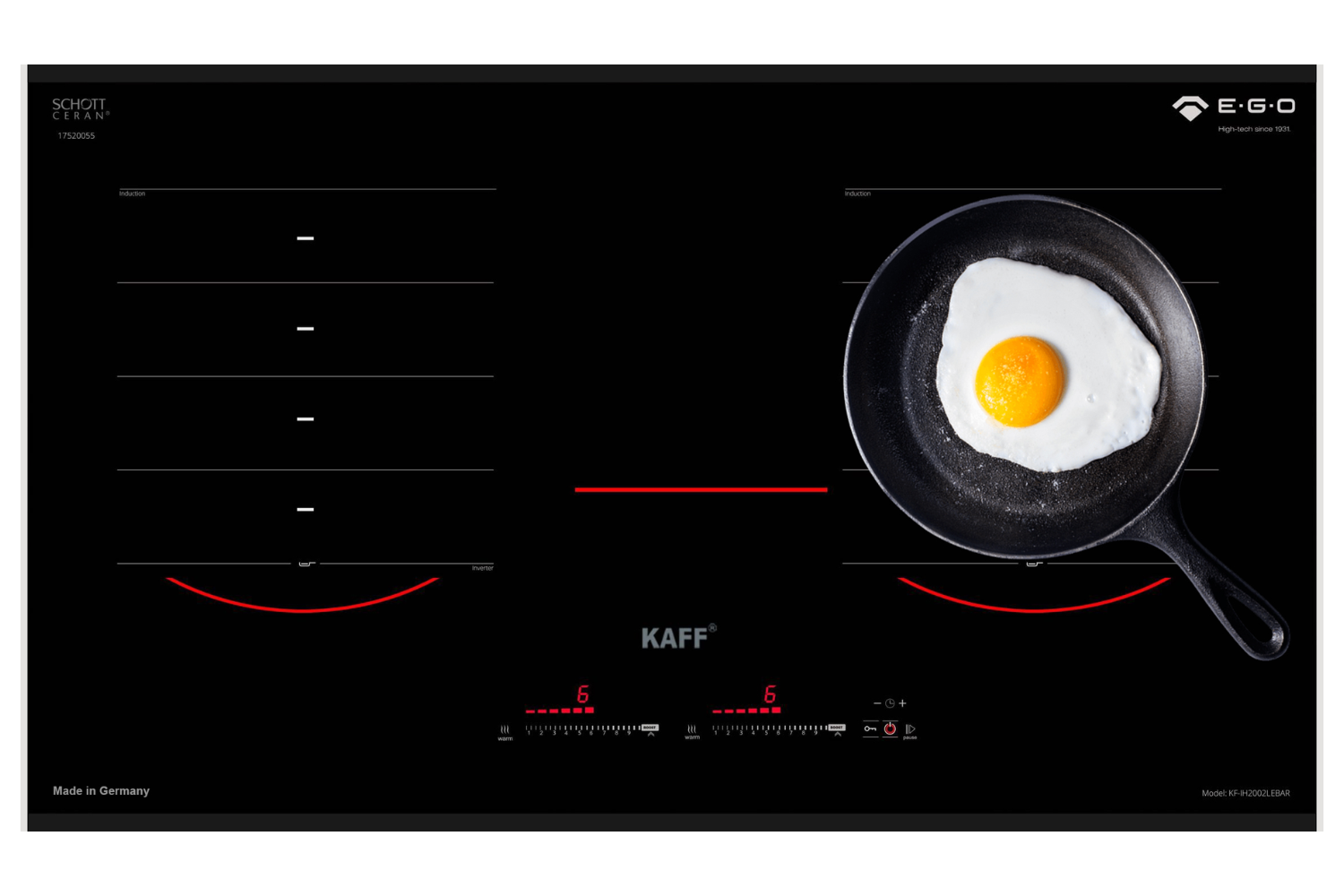 Bếp Từ Âm KAFF KF-IH2002LeBar | 02 Vùng Ghép Nối