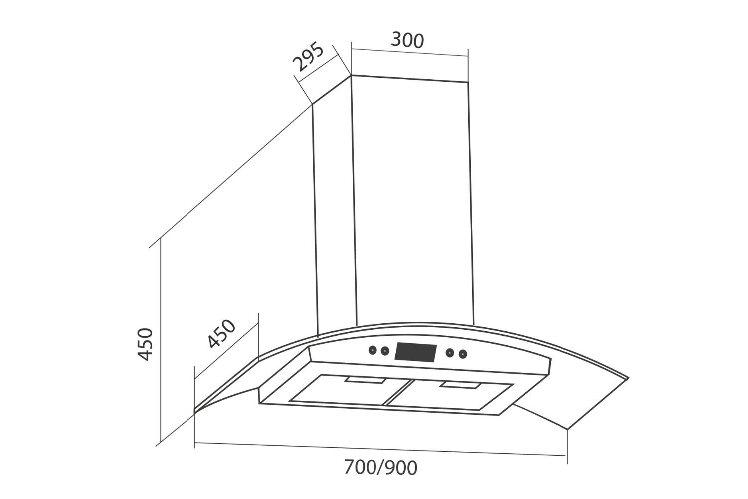 Máy hút mùi kính cong Eurosun EH-70K06S | 70cm