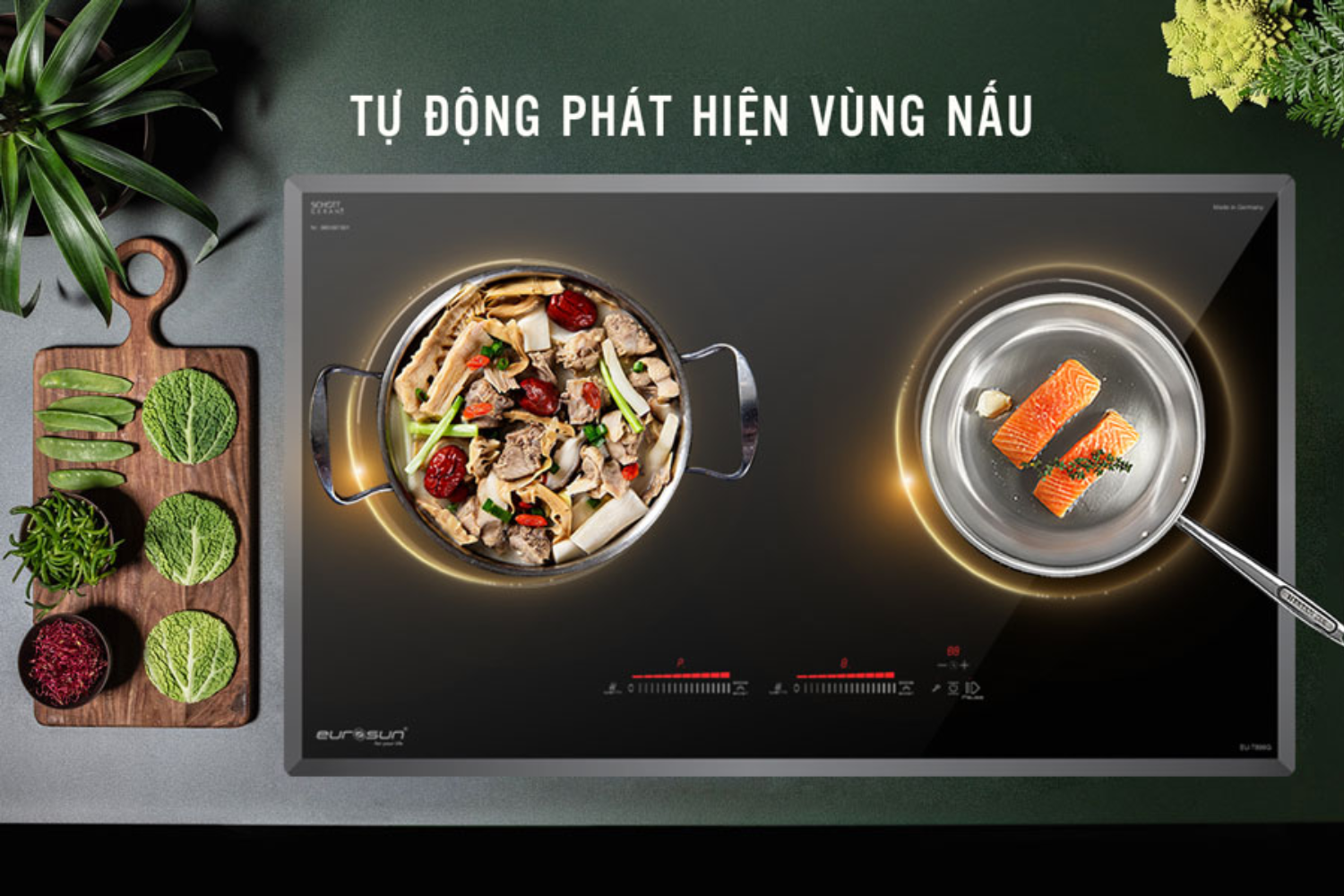 Bếp Từ Đôi Eurosun EU-T898G | Lắp Âm 2 Vùng Nấu