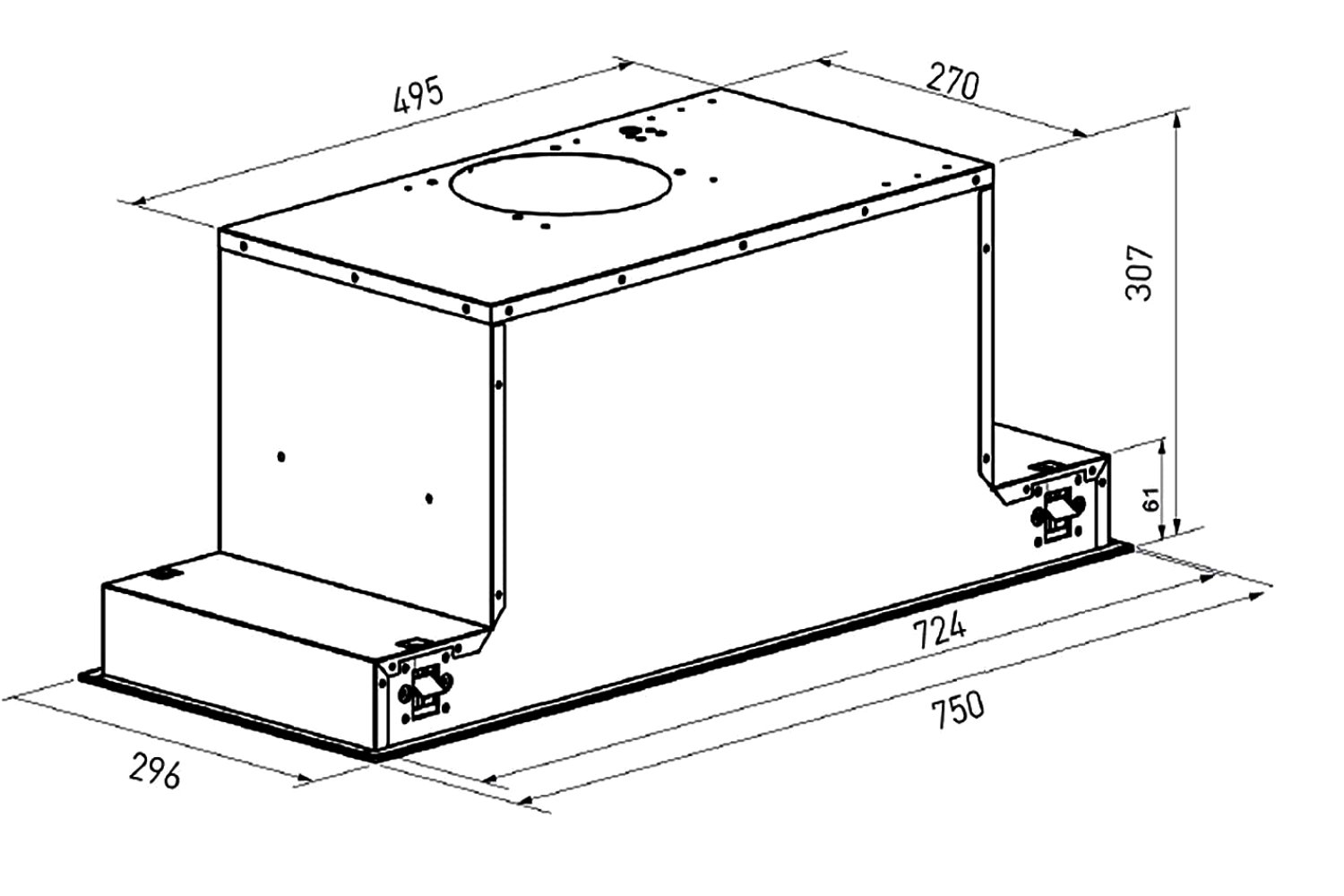 Máy hút mùi âm tủ Canzy CZ 68D | 75cm