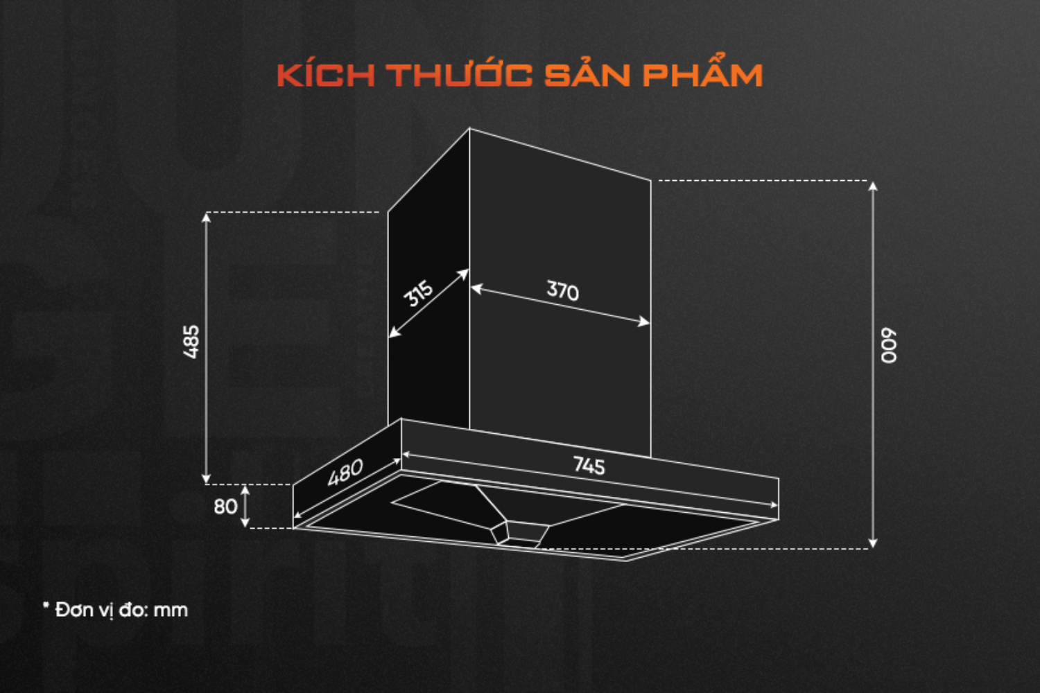 Máy hút mùi áp tường/âm tủ Junger HRJ-75 | 75cm
