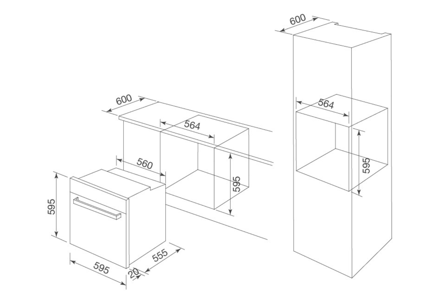 Lò Nướng Âm Tủ Malloca MOV-659 PGR | Dung Tích 65 Lít