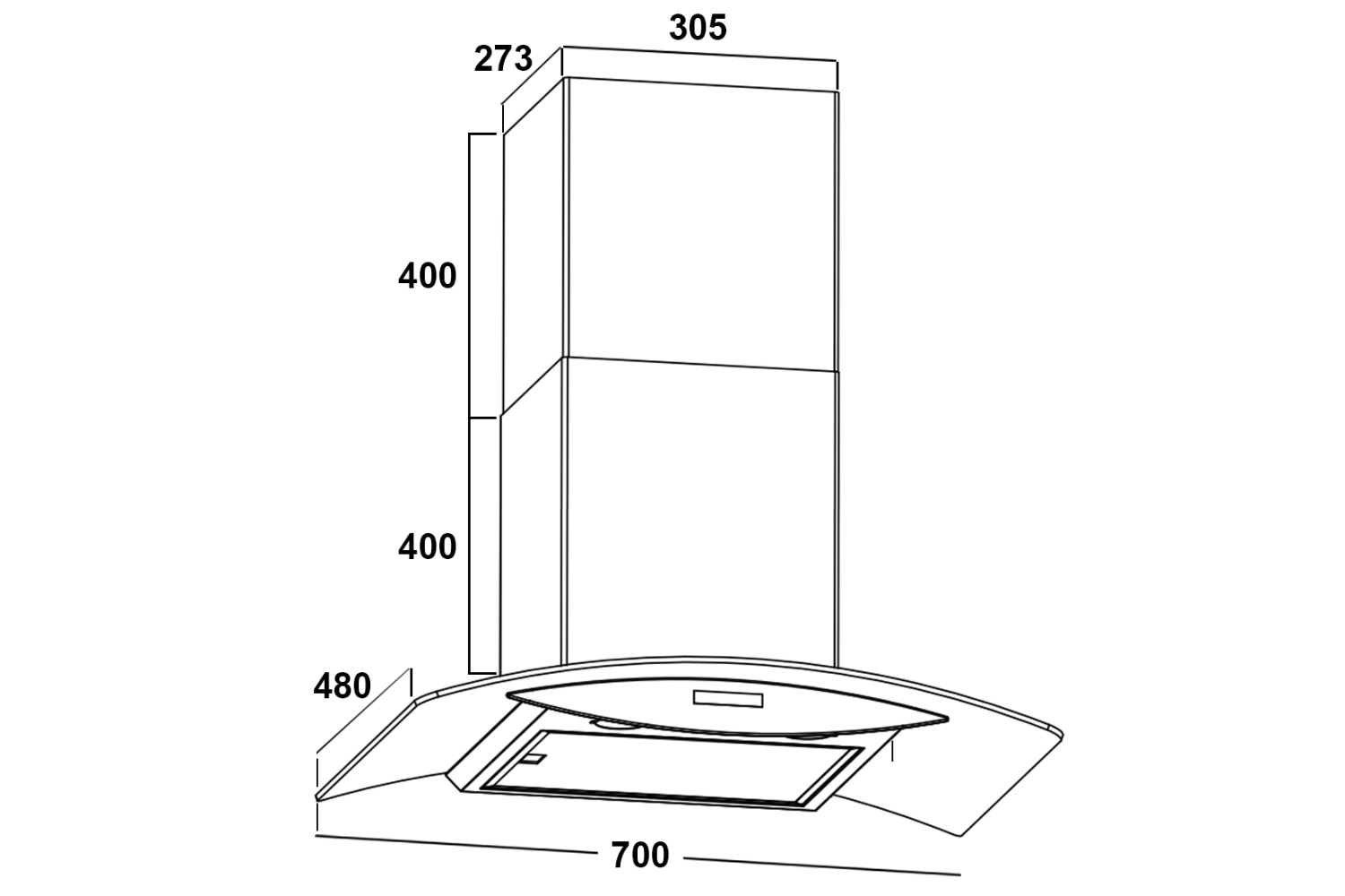Máy hút mùi kính cong Canzy CZ 607