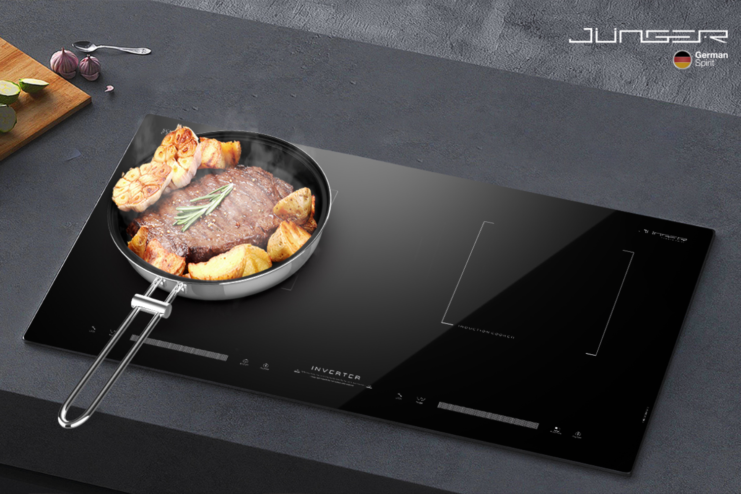 Bếp Điện Từ Kết Hợp Hồng Ngoại Junger ID-16 | Lắp Âm/Dương 2 Vùng Nấu