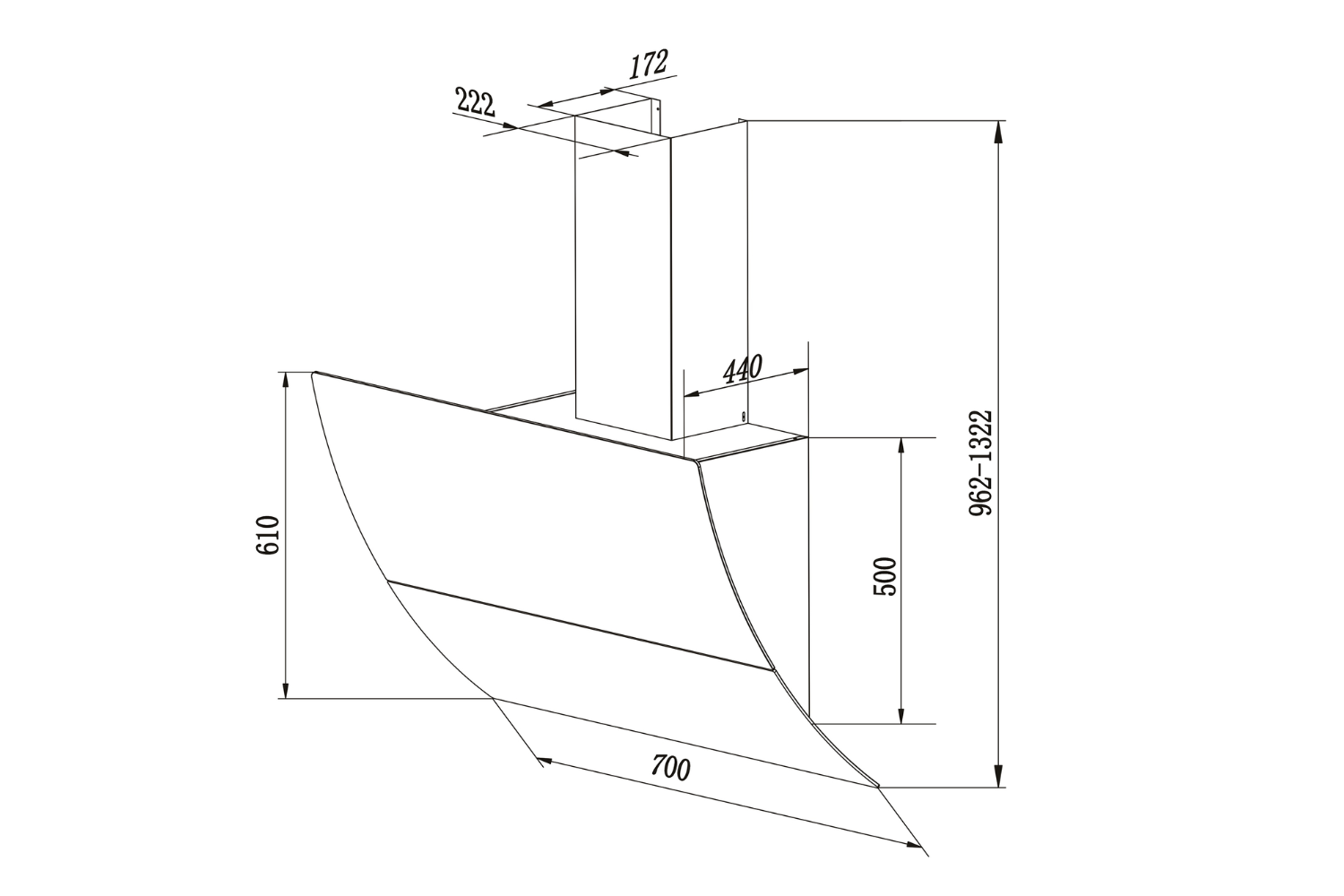Máy Hút Mùi Kính Vát Canzy CZ 70EA Luxury
