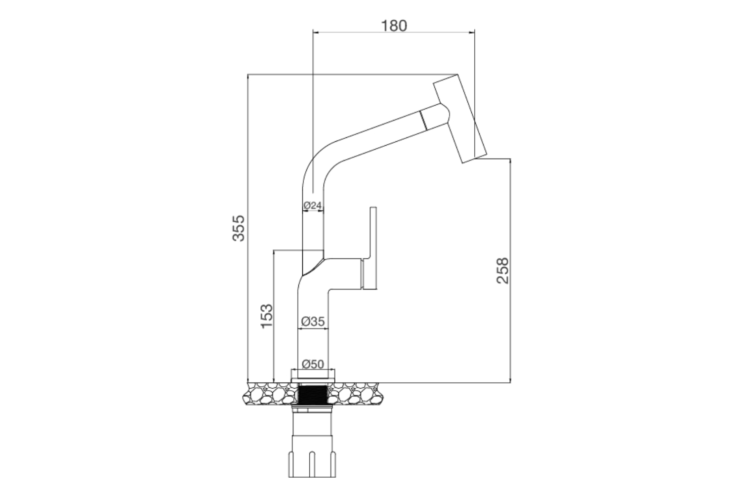 Vòi Rửa Bát Nóng Lạnh Dây Rút Malloca K2206-CR | Đồng Thau Mạ Chrome
