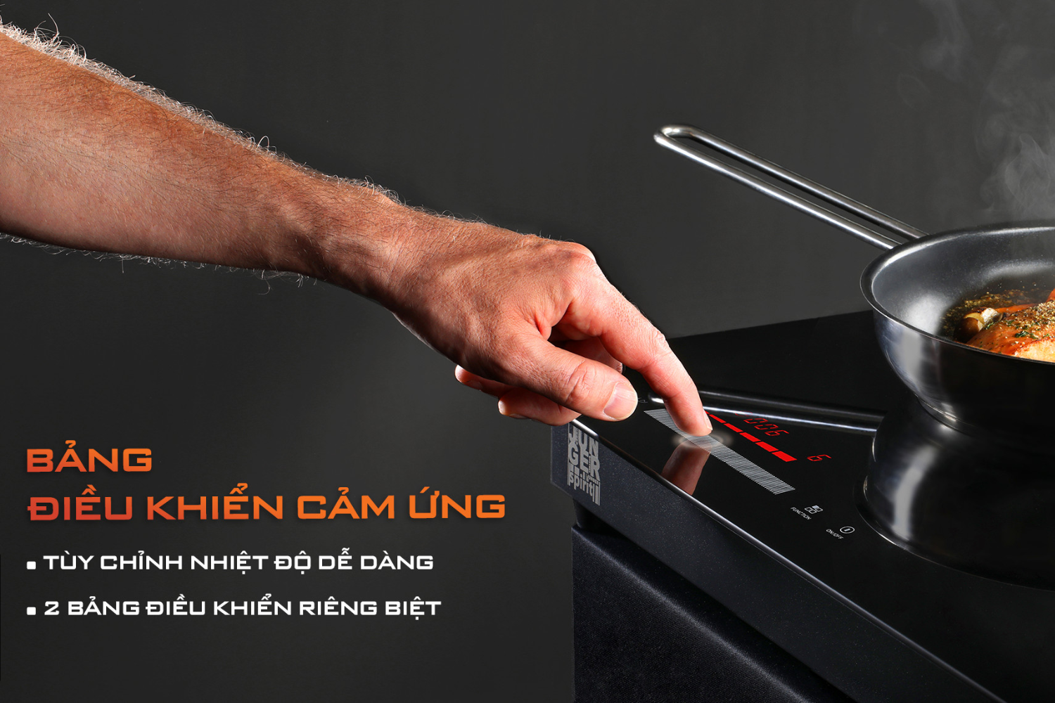 Bếp Từ Đôi Junger CEJ-200-II | Lắp Âm/Dương 2 Vùng Nấu