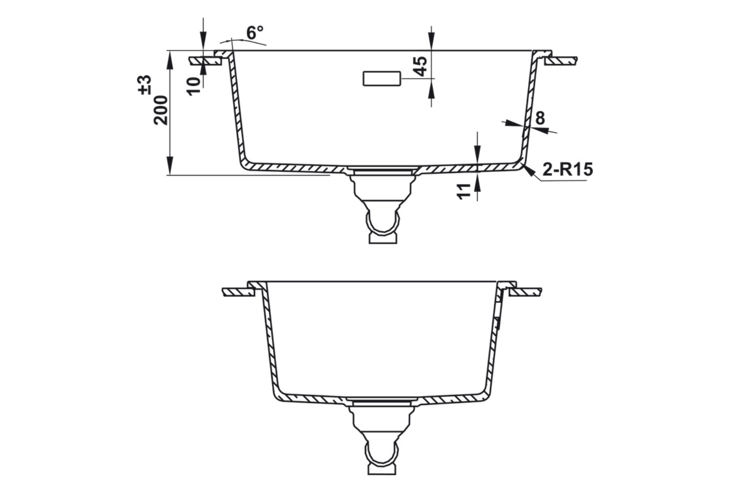 Chậu Rửa Bát 1 Hố Bằng Đá Granstone Hafele Essence HS22-GEN1S60S (577.25.500) | Màu Xám