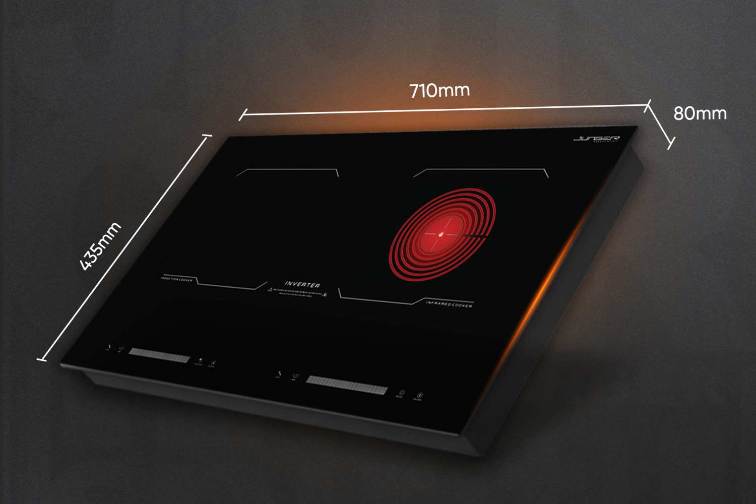 Bếp Điện Từ Kết Hợp Hồng Ngoại Junger MK-24 | Lắp Âm/Dương 2 Vùng Nấu