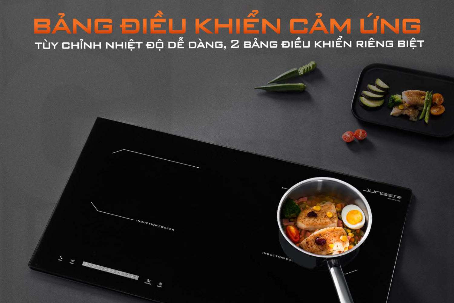 Bếp Từ Đôi Junger CEJ-202-II | Lắp Âm/Dương 2 Vùng Nấu