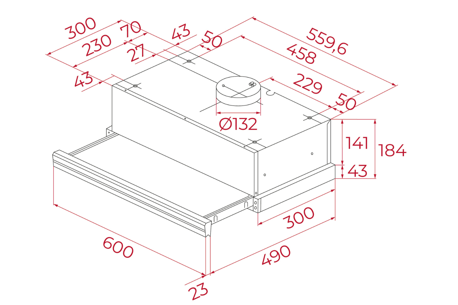Máy hút mùi âm tủ Teka TOTAL CNL 6415 BK | 60cm