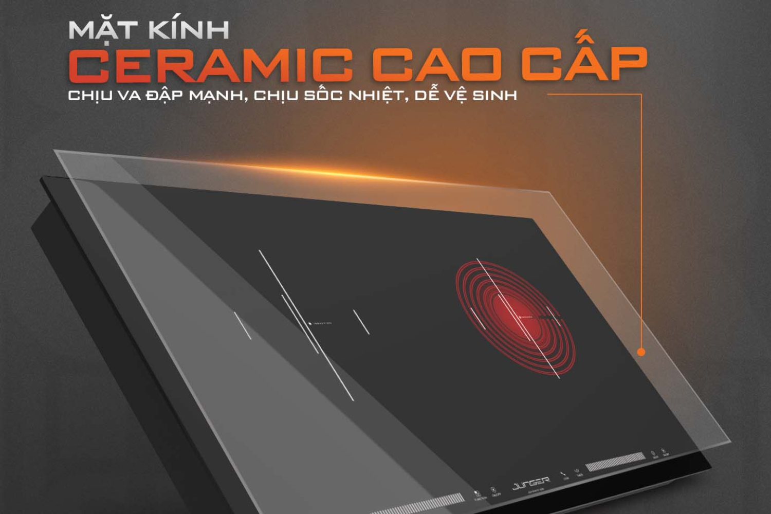 Bếp Điện Từ Kết Hợp Hồng Ngoại Junger CEJ-203-IF | Lắp Âm 2 Vùng Nấu