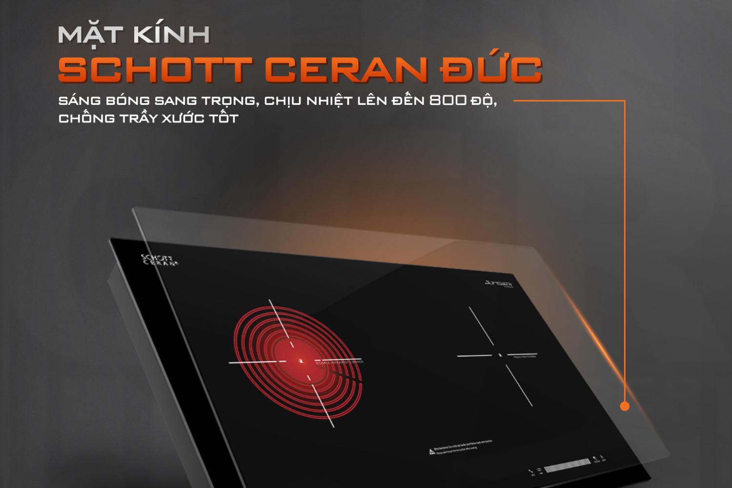 Bếp Điện Từ Kết Hợp Hồng Ngoại Junger SIS-68 | Lắp Âm/Dương 2 Vùng Nấu