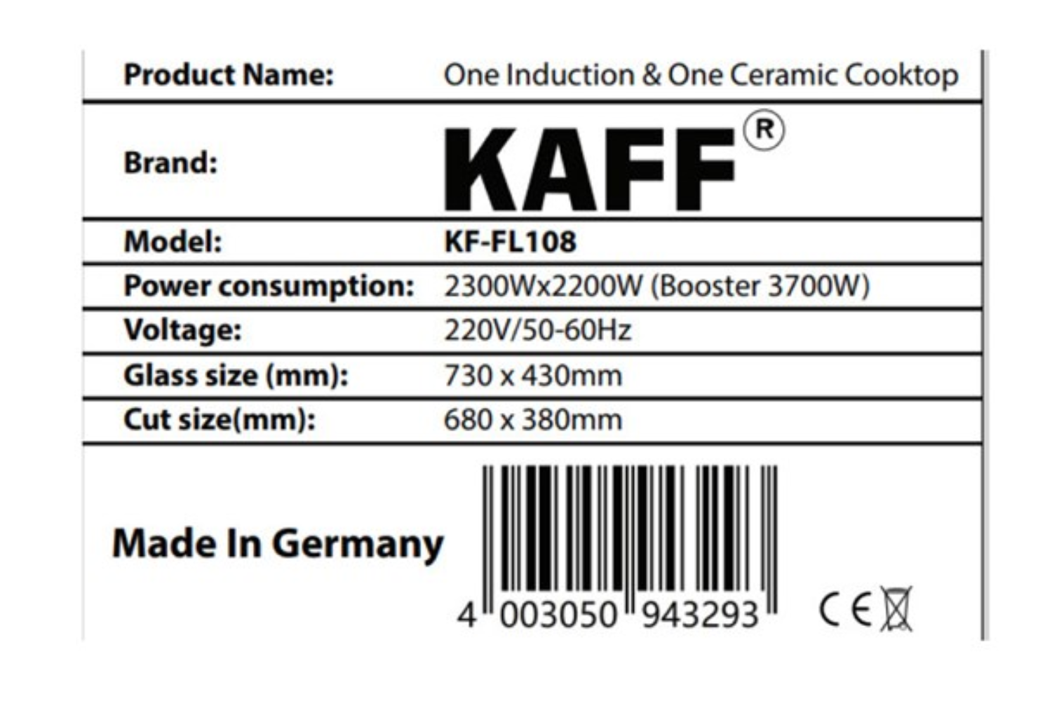 Bếp Điện Từ Âm KAFF KF-FL88IC New  | 01 Từ - 01 Hồng Ngoại