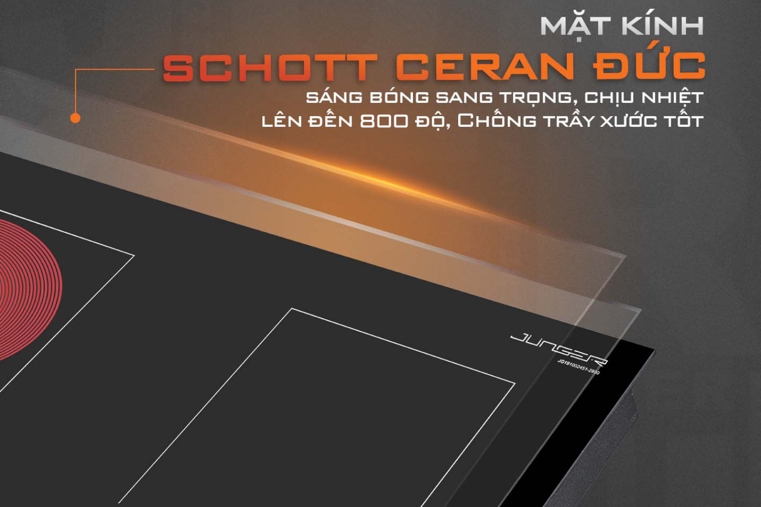 Bếp Điện Từ Kết Hợp Hồng Ngoại Junger MTD-18 | Lắp Âm/Dương 2 Vùng Nấu