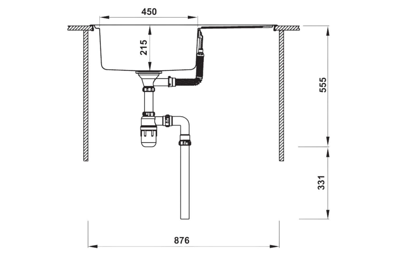 Chậu Rửa Bát 1 Hố Inox 304 Hafele HS20-SSN1S60 567.20.266