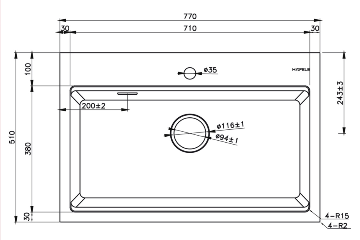Chậu Rửa Bát 1 Hố Bằng Đá Granstone Hafele Essence HS22-GEN1S90M 577.25.330 | Màu Đen