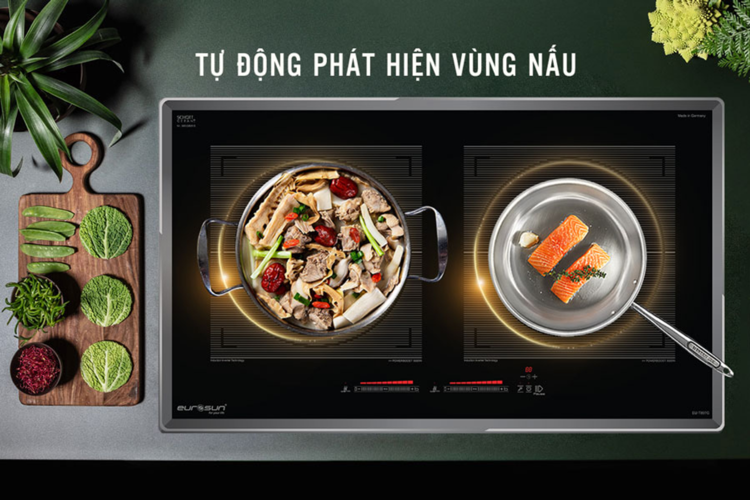 Bếp Từ Đôi Eurosun EU-T897G | Lắp Âm 2 Vùng Nấu