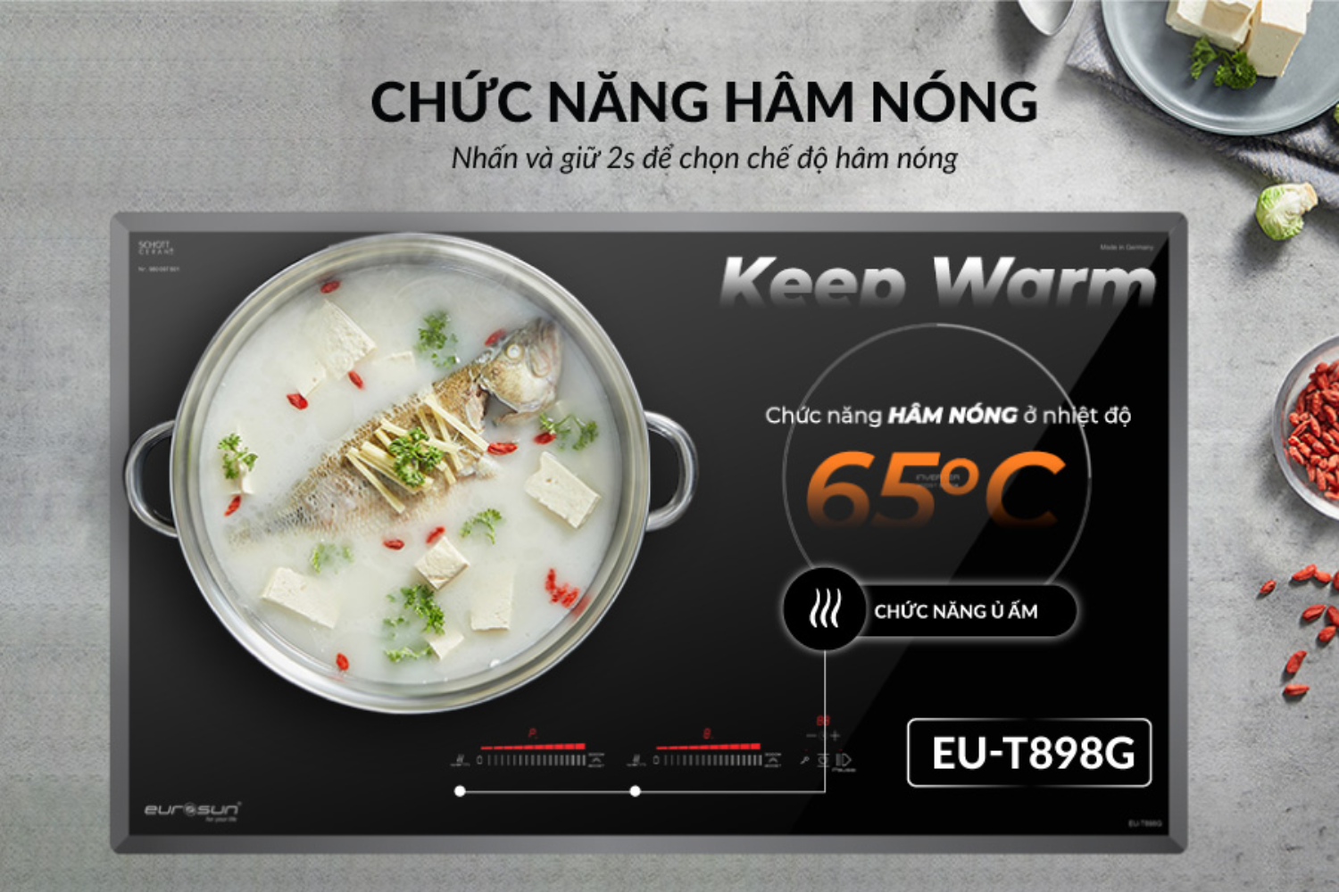 Bếp Từ Đôi Eurosun EU-T898G | Lắp Âm 2 Vùng Nấu