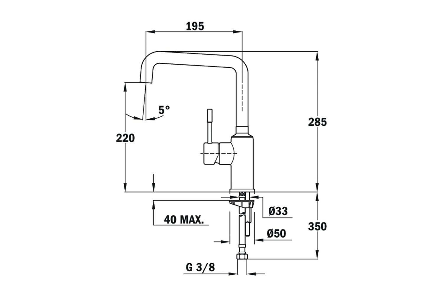 Vòi Rửa Bát Nóng Lạnh Teka FRAME 509150210 | Đồng Thau Mạ Chrome