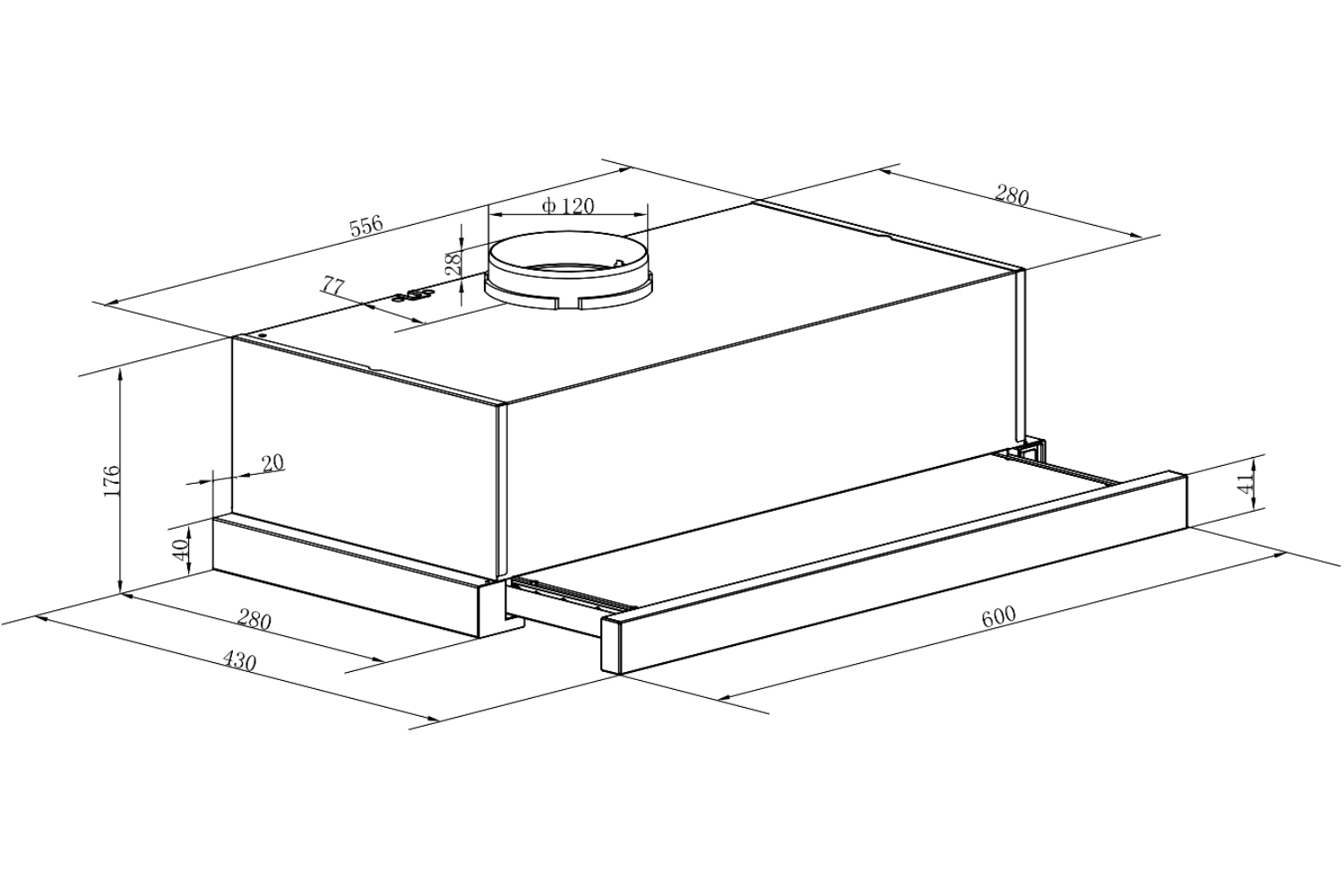 Máy hút mùi âm tủ Canzy CZ C516I | 60cm