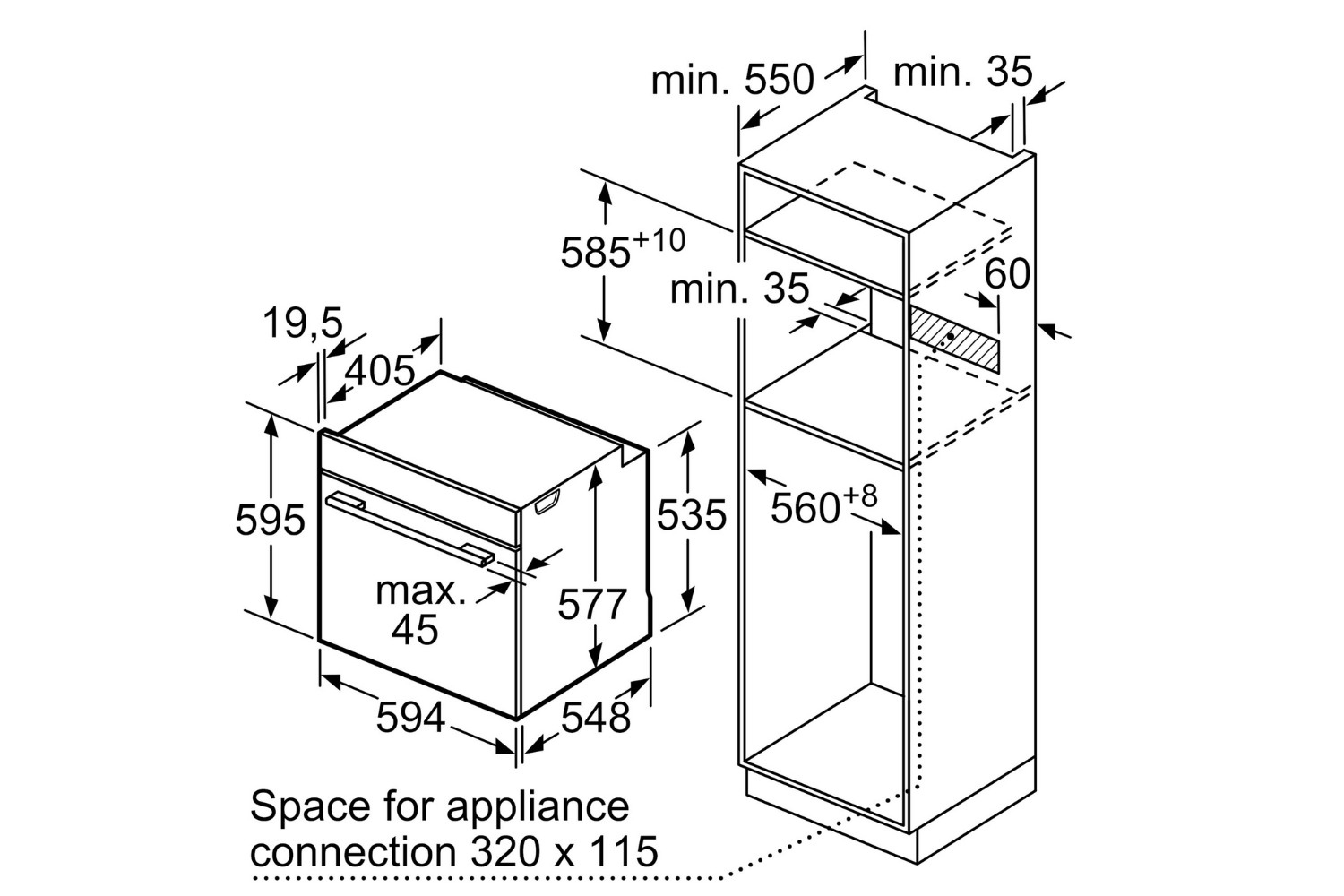 Lò Nướng Bosch HBG676ES6 Series 8 | Lắp Âm 71 Lít