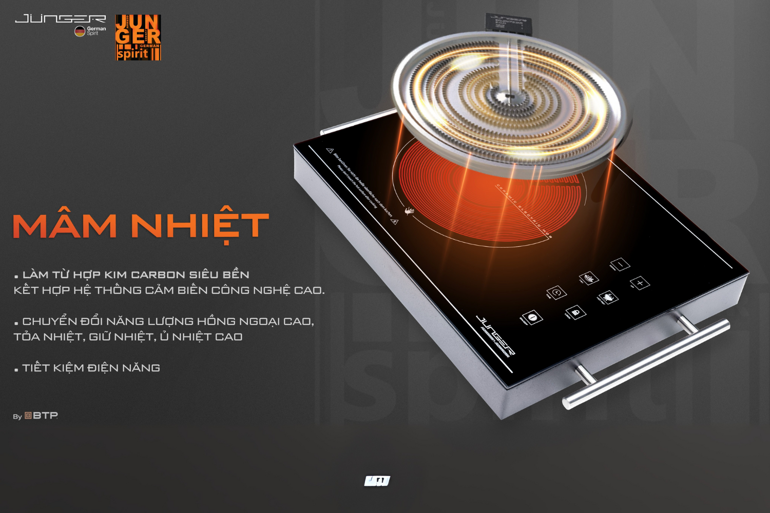 Bếp Điện Hồng Ngoại Đơn Junger ASC-86 | Lắp Dương 1 Vùng Nấu