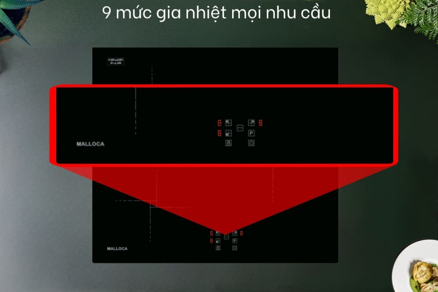 Bếp Từ Malloca MIH 593 ECO | Kính Âm 03 Vùng Nấu