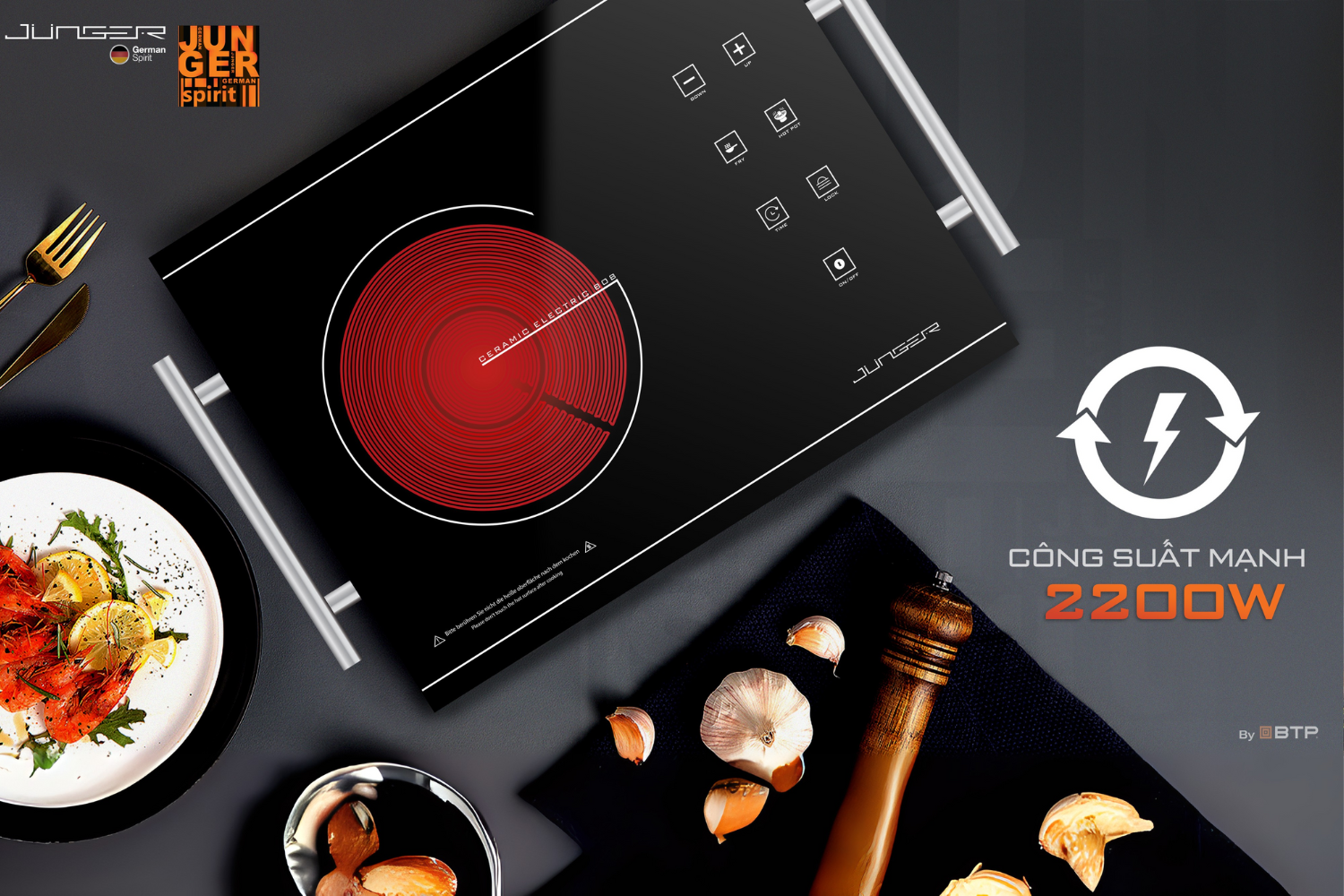 Bếp Điện Hồng Ngoại Đơn Junger ASC-86 | Lắp Dương 1 Vùng Nấu