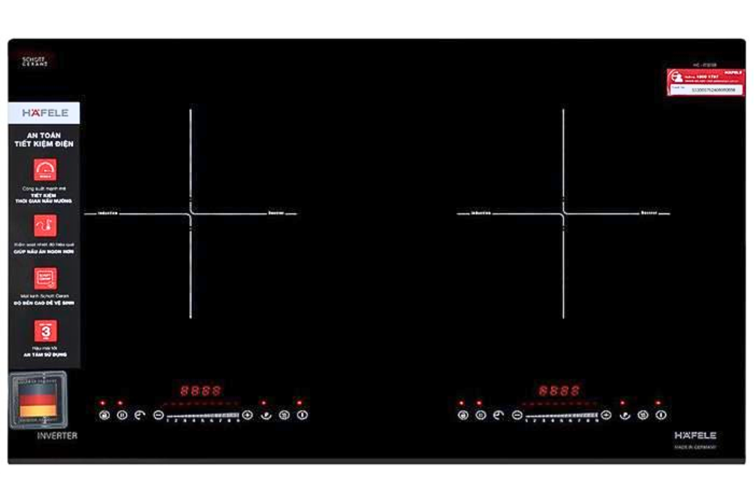 Bếp Từ Đôi Hafele HC-I7325B (533.09.979) | Lắp Âm 02 Vùng Nấu