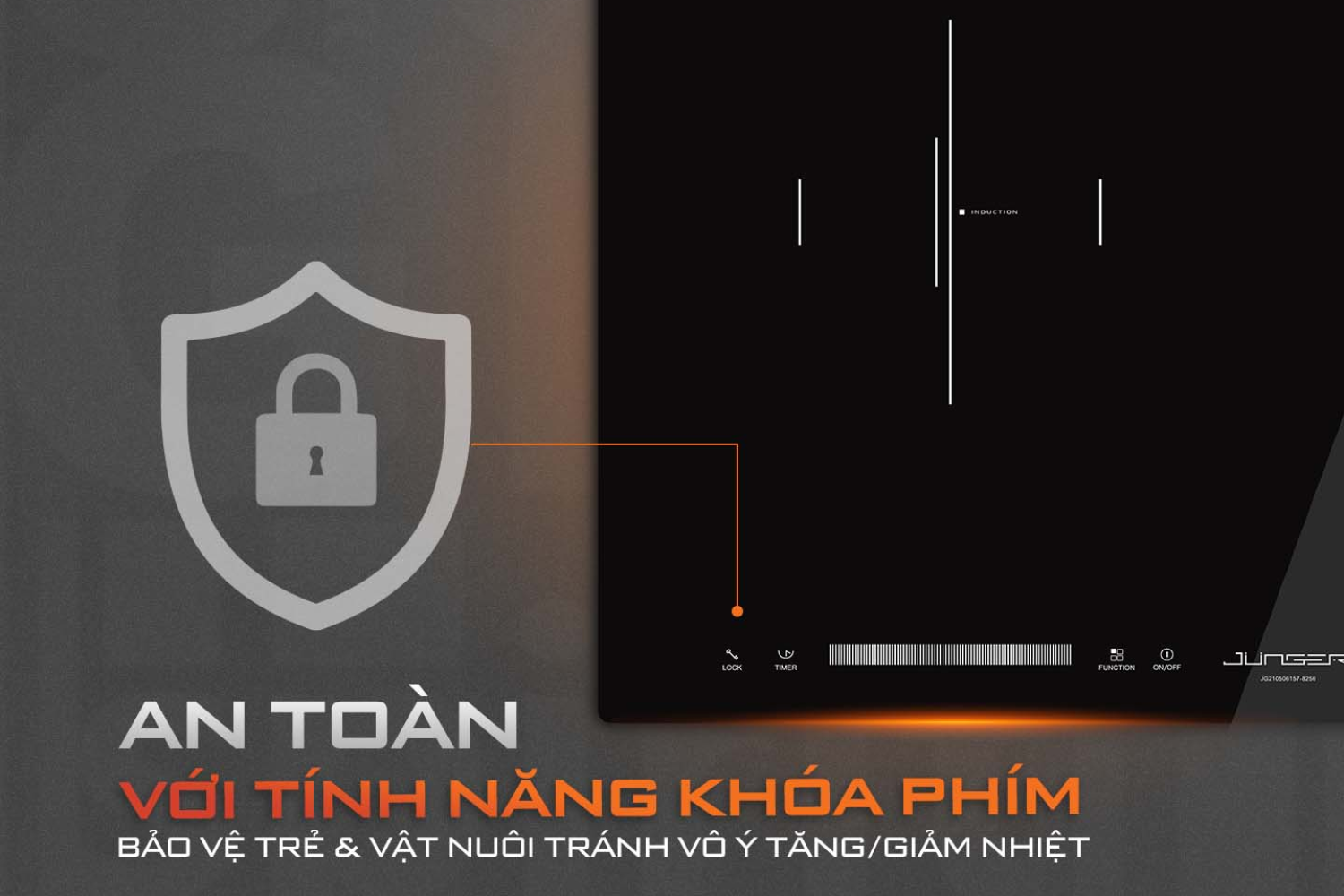 Bếp Điện Từ Kết Hợp Hồng Ngoại Junger CEJ-203-IF | Lắp Âm 2 Vùng Nấu