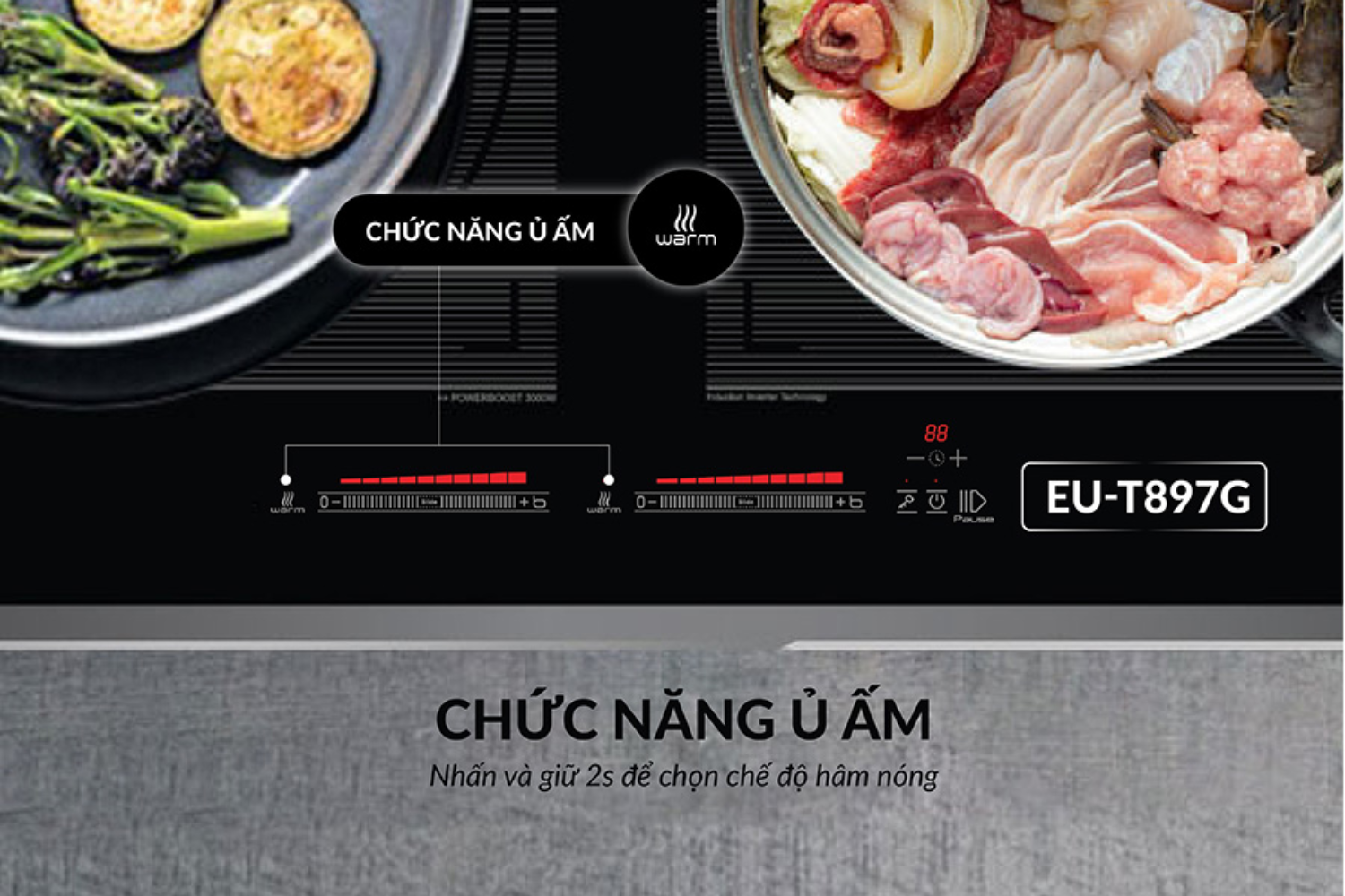 Bếp Từ Đôi Eurosun EU-T897G | Lắp Âm 2 Vùng Nấu