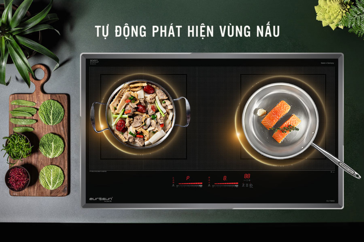 Bếp Từ Đôi Eurosun EU-T899G | Lắp Âm 2 Vùng Nấu