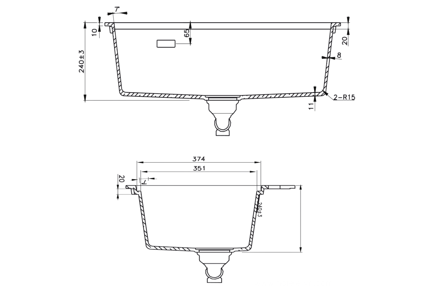 Chậu Rửa Bát 1 Hố Bằng Đá Granstone Hafele Essence HS22-GEN1S90M 577.25.330 | Màu Đen
