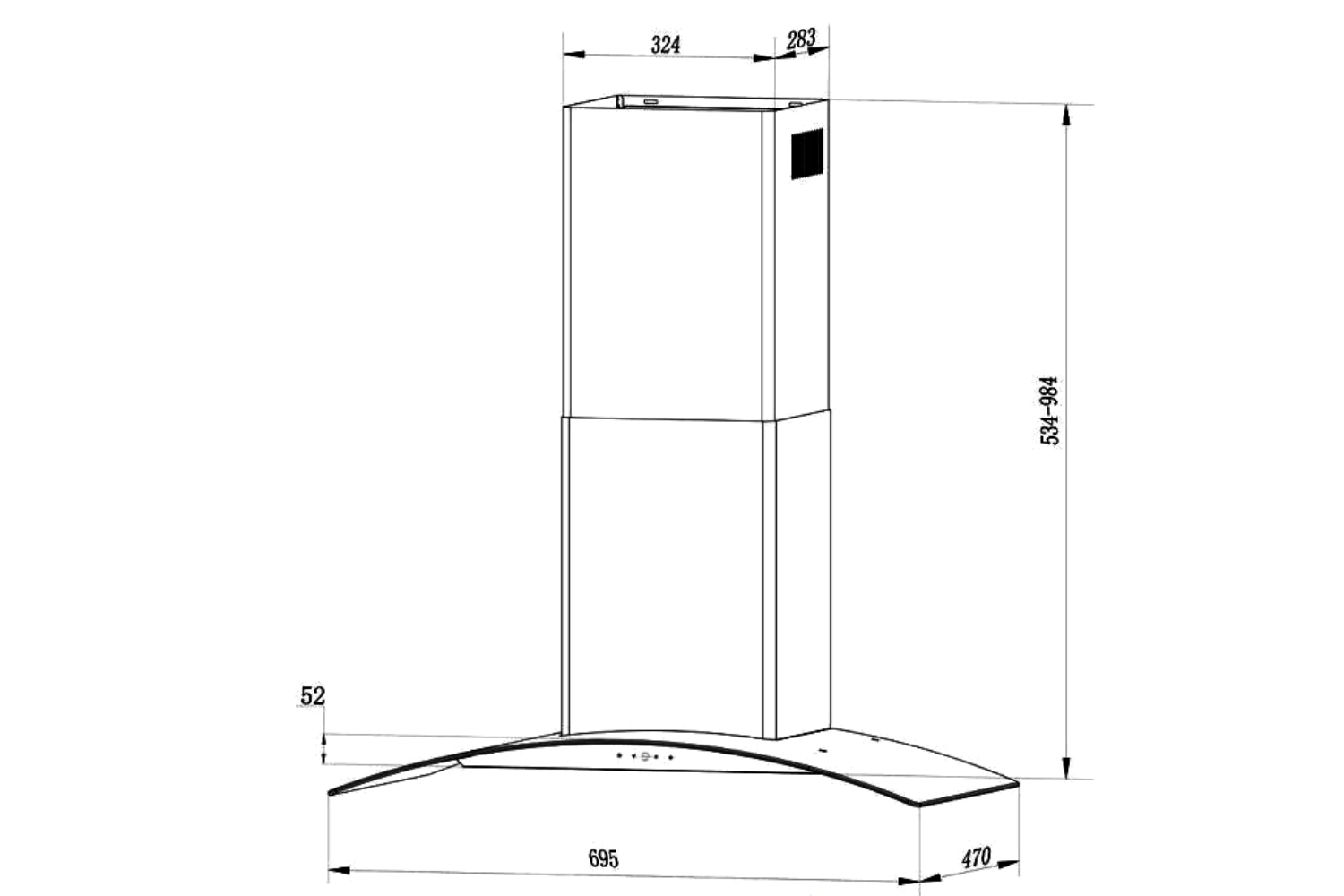 Máy Hút Mùi Kính Cong Kaff KF-GB209TB | 90cm