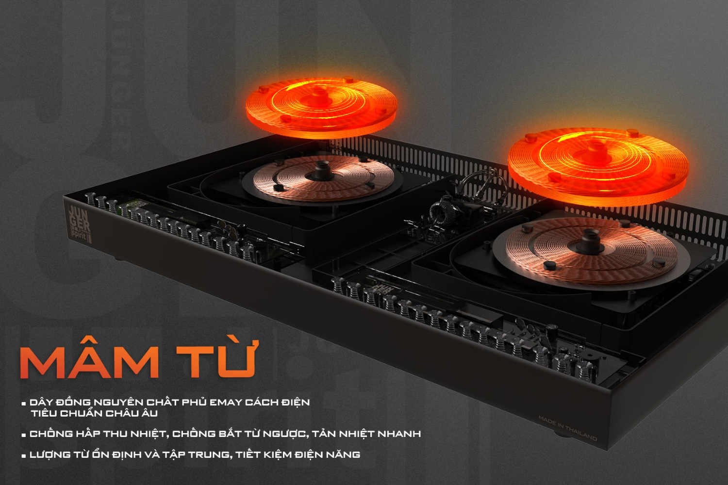 Bếp Từ Đôi Junger ID-39 | Lắp Âm/Dương 2 Vùng Nấu