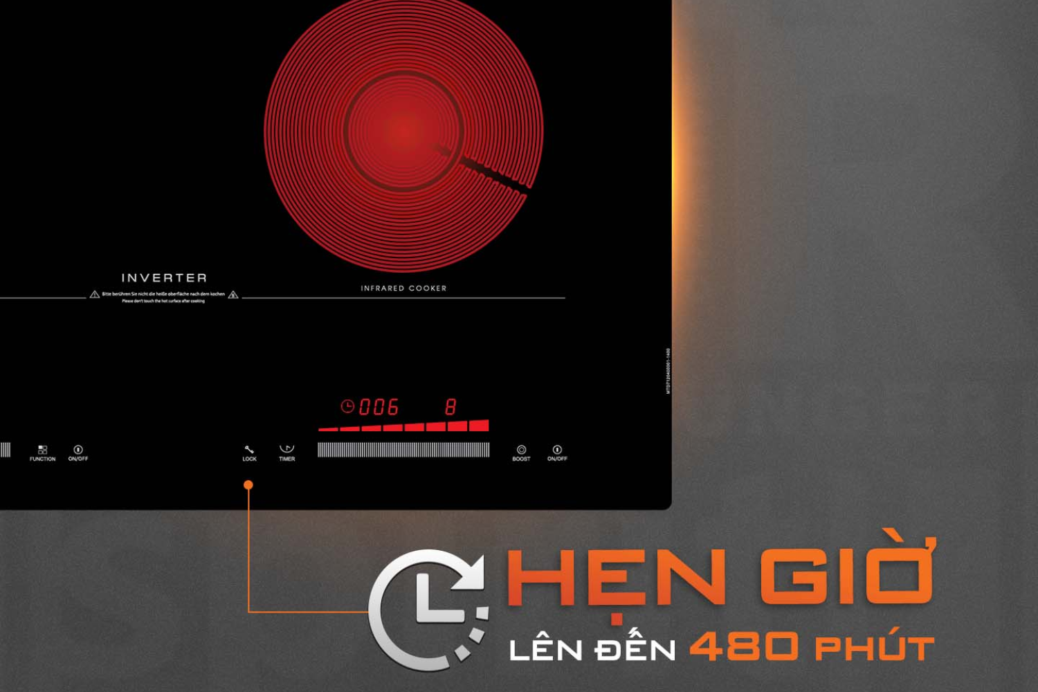 Bếp Điện Từ Kết Hợp Hồng Ngoại Junger MTD-71 | Lắp Âm/Dương 2 Vùng Nấu