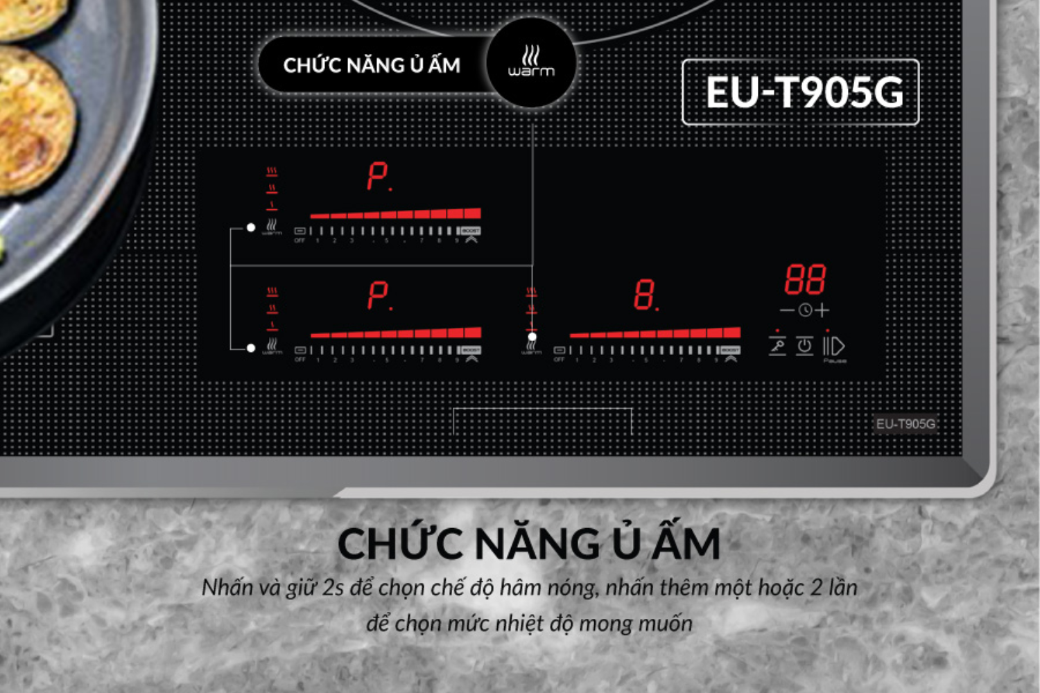 Bếp Từ Eurosun EU-T905G | Lắp Âm 3 Vùng Nấu
