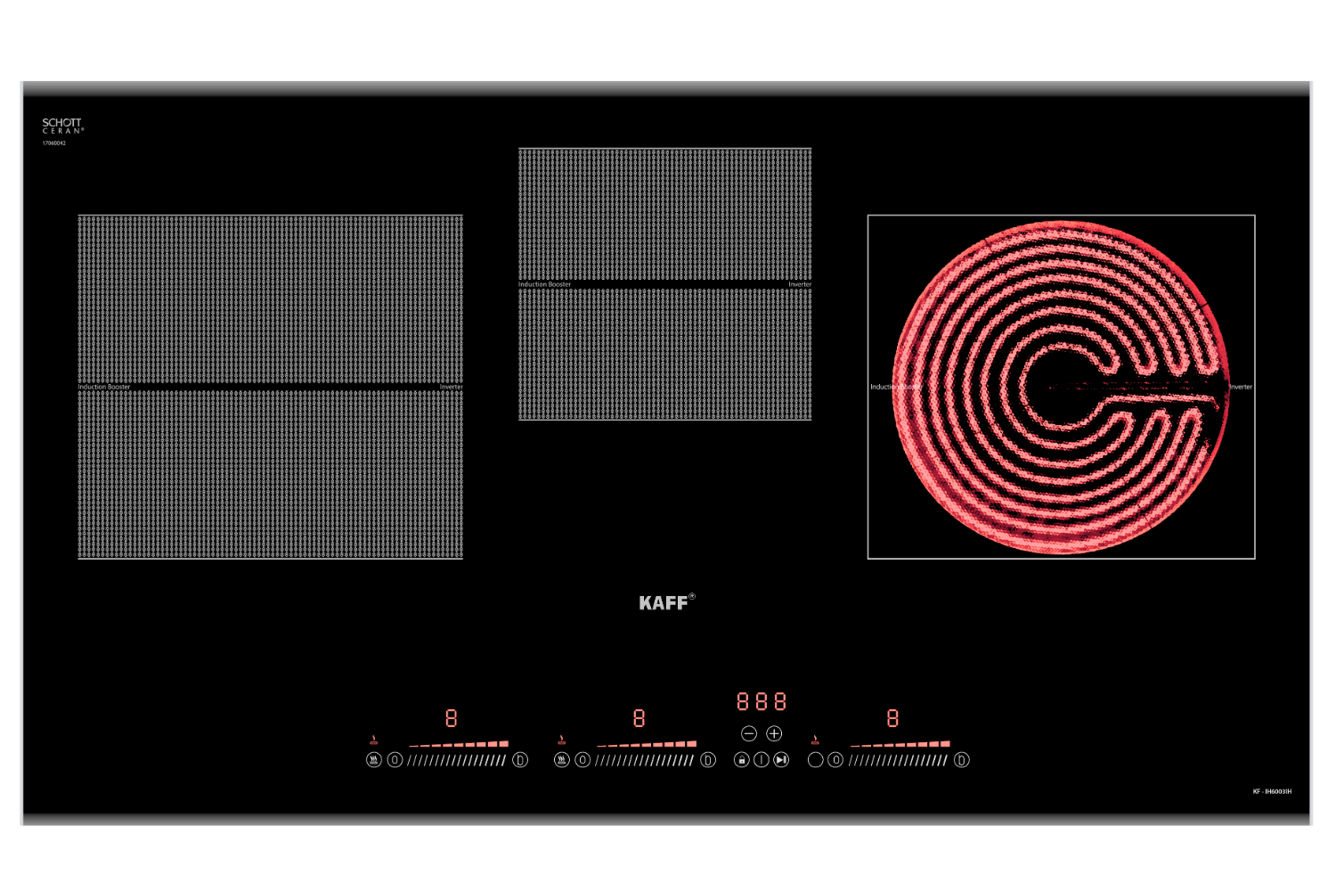 Bếp Từ Hồng Ngoại KAFF KF-IH6003IH | Lắp Âm 02 Từ + 01 Điện